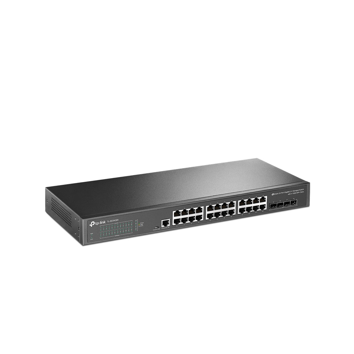TP-Link TL-SG3428X JetStream 24-Port Gigabit L2+ Managed Switch with 4 10GE SFP+ Slots Side
